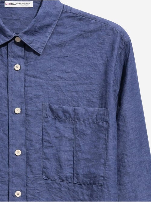 Chemise boutonnée coupe décontractée avec poche mixray - Kiabi