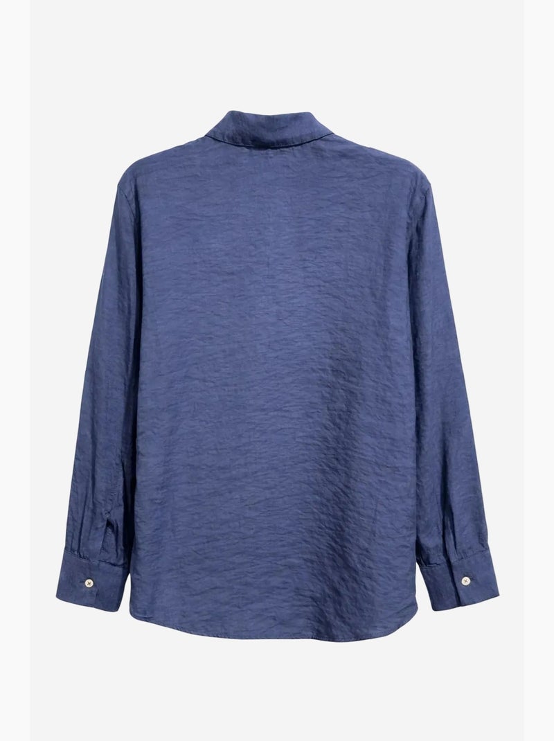 Chemise boutonnée coupe décontractée avec poche mixray Bleu marine - Kiabi