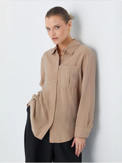Chemise boutonnée coupe décontractée avec poche mixray - Kiabi