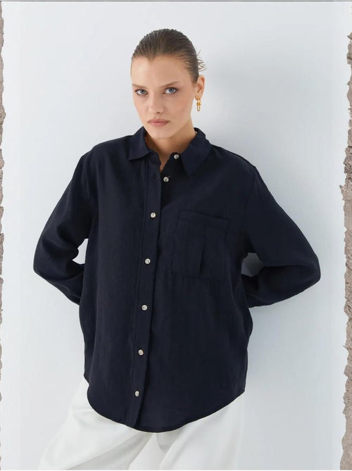 Chemise boutonnée coupe décontractée avec poche mixray - Kiabi Chemise boutonnée coupe décontractée avec poche mixray - Kiabi