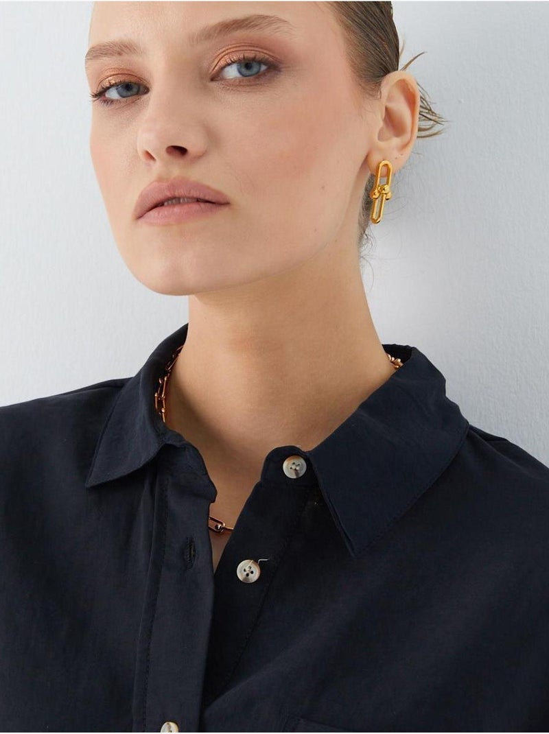 Chemise boutonnée coupe décontractée avec poche mixray Noir - Kiabi