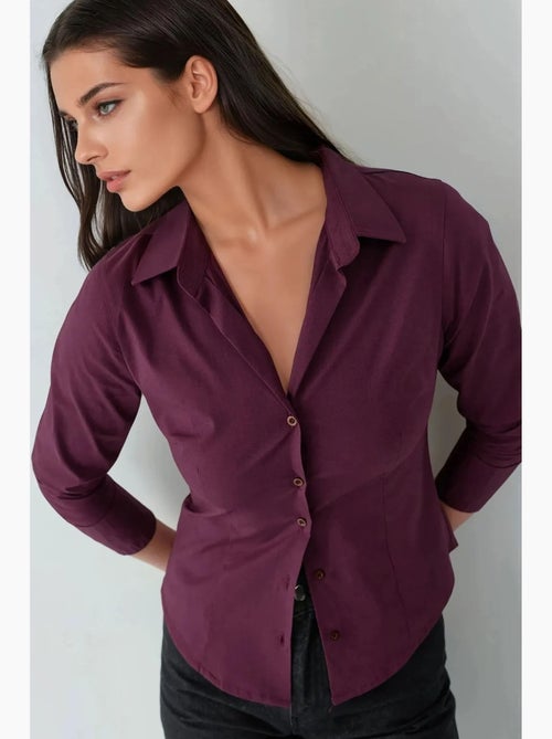 Chemise boutonnée élégante à manches longues hiccup - Kiabi Chemise boutonnée élégante à manches longues hiccup - Kiabi