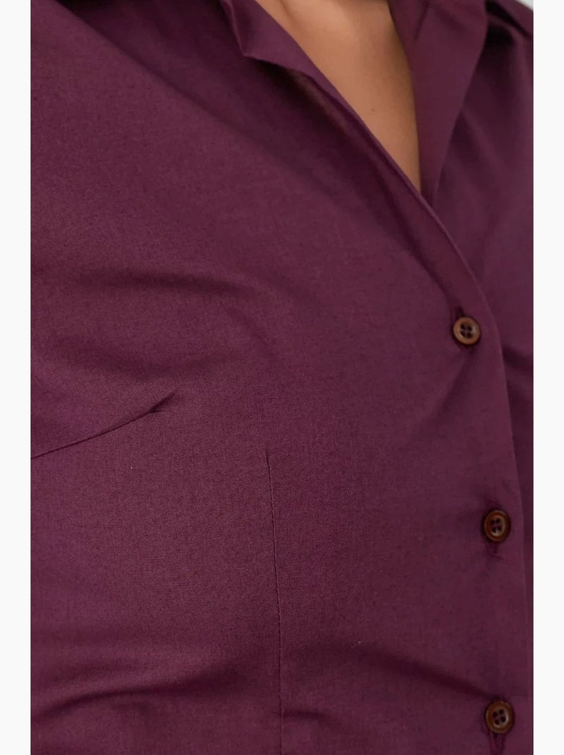 Chemise boutonnée élégante à manches longues hiccup Rouge bordeaux - Kiabi