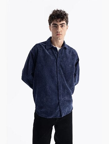 Chemise boutonnée en gabardine texturée giesto