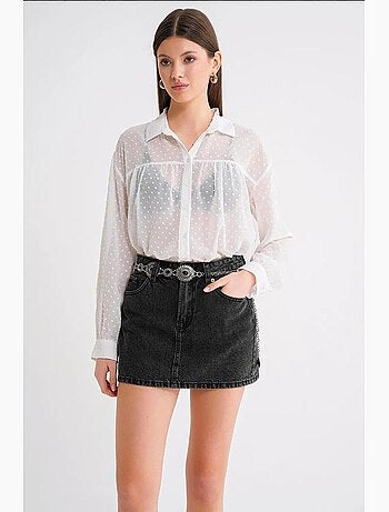 Chemise boutonnée en organza texturé mixray
