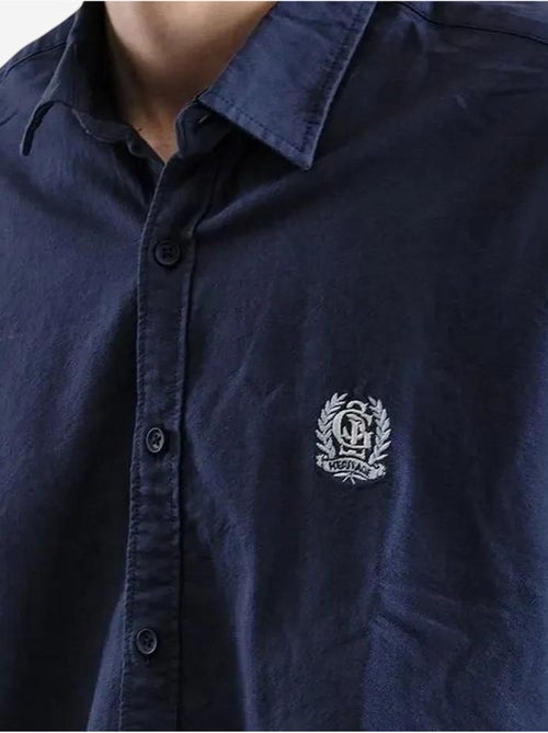 Chemise boutonnée en popeline brodée giesto - Kiabi Chemise boutonnée en popeline brodée giesto - Kiabi