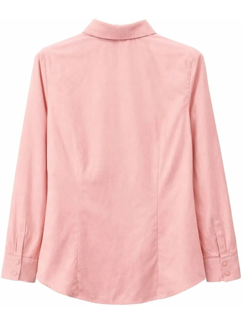 Chemise boutonnée en popeline coupe slim mixray Rose - Kiabi