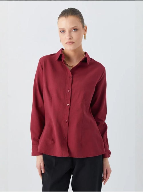Chemise boutonnée en popeline coupe slim mixray - Kiabi