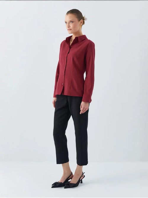 Chemise boutonnée en popeline coupe slim mixray - Kiabi