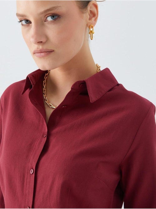 Chemise boutonnée en popeline coupe slim mixray - Kiabi