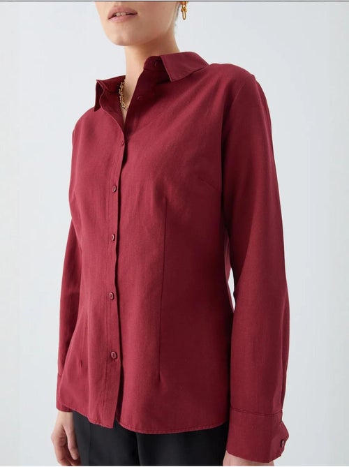 Chemise boutonnée en popeline coupe slim mixray - Kiabi