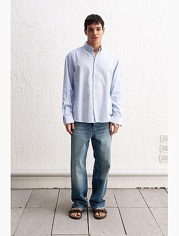 Chemise boutonnée oversize en coton giesto