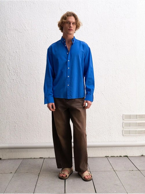 Chemise boutonnée oversize en coton giesto - Kiabi