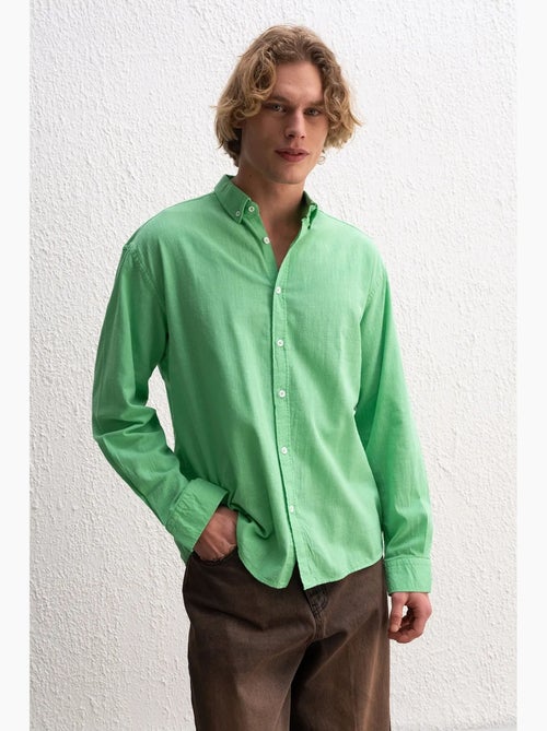 Chemise boutonnée oversize en coton giesto - Kiabi Chemise boutonnée oversize en coton giesto - Kiabi