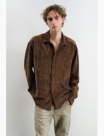 Chemise boutonnée oversize en gabardine giesto