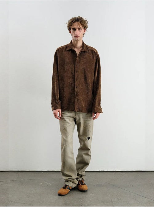 Chemise boutonnée oversize en gabardine giesto - Kiabi