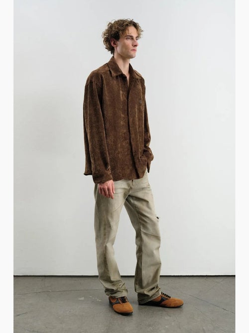 Chemise boutonnée oversize en gabardine giesto - Kiabi