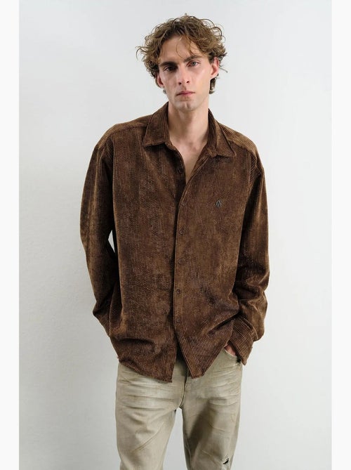 Chemise boutonnée oversize en gabardine giesto - Kiabi
