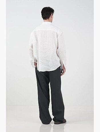 Chemise boutonnée oversize en lin giesto