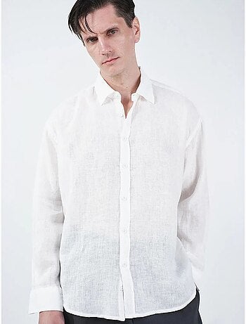 Chemise boutonnée oversize en lin giesto