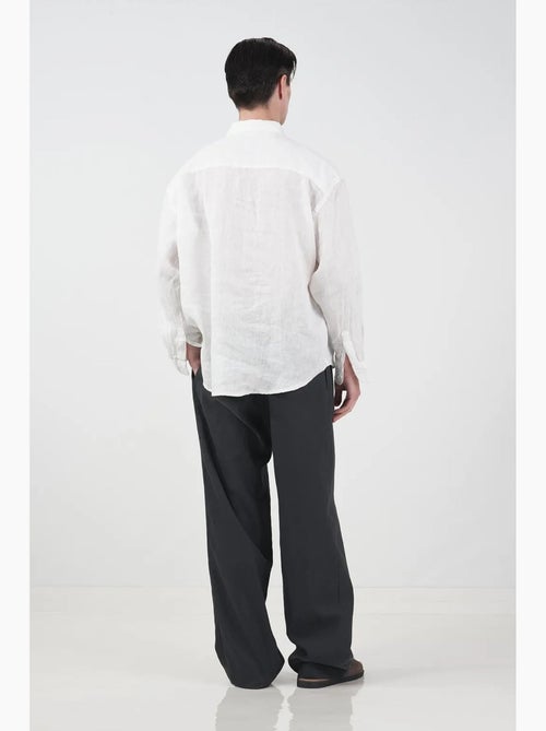 Chemise boutonnée oversize en lin giesto - Kiabi Chemise boutonnée oversize en lin giesto - Kiabi