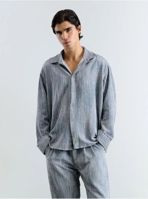 Chemise boutonnée oversize texturée giesto - Kiabi