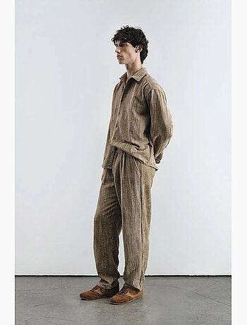 Chemise boutonnée oversize texturée giesto