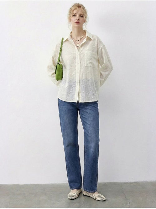Chemise boutonnée texturée à coupe décontractée lucci - Kiabi