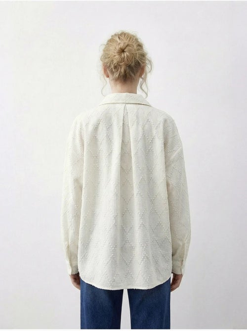 Chemise boutonnée texturée à coupe décontractée lucci - Kiabi