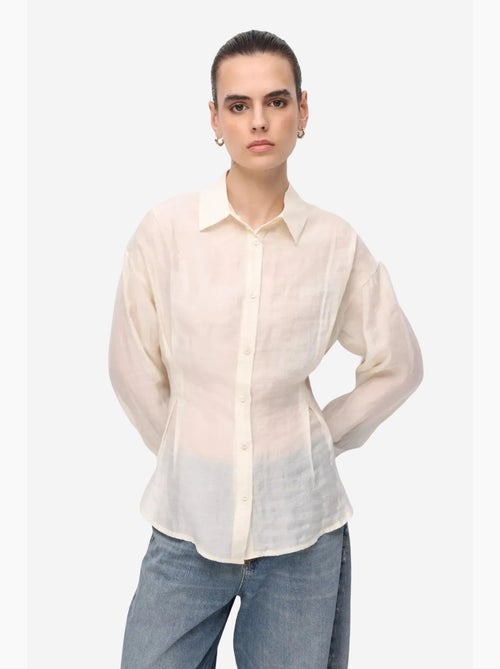 Chemise boutonnée texturée ajustée mixray - Kiabi