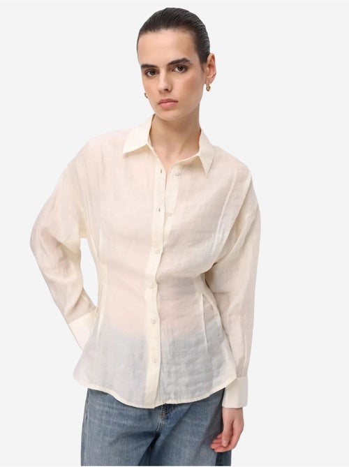 Chemise boutonnée texturée ajustée mixray - Kiabi