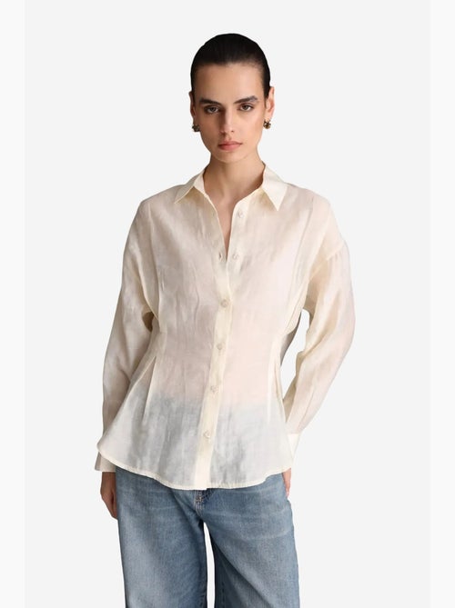 Chemise boutonnée texturée ajustée mixray - Kiabi