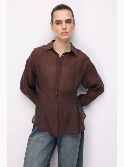 Chemise boutonnée texturée ajustée mixray - Kiabi