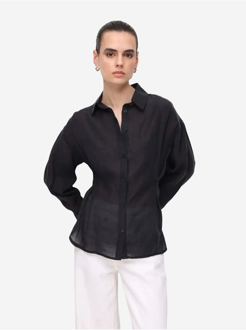 Chemise boutonnée texturée ajustée mixray - Kiabi