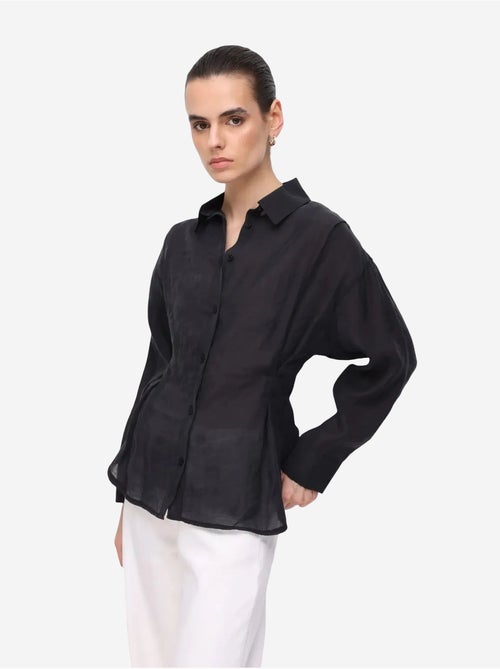 Chemise boutonnée texturée ajustée mixray - Kiabi