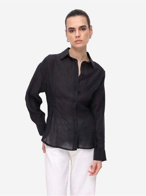 Chemise boutonnée texturée ajustée mixray - Kiabi