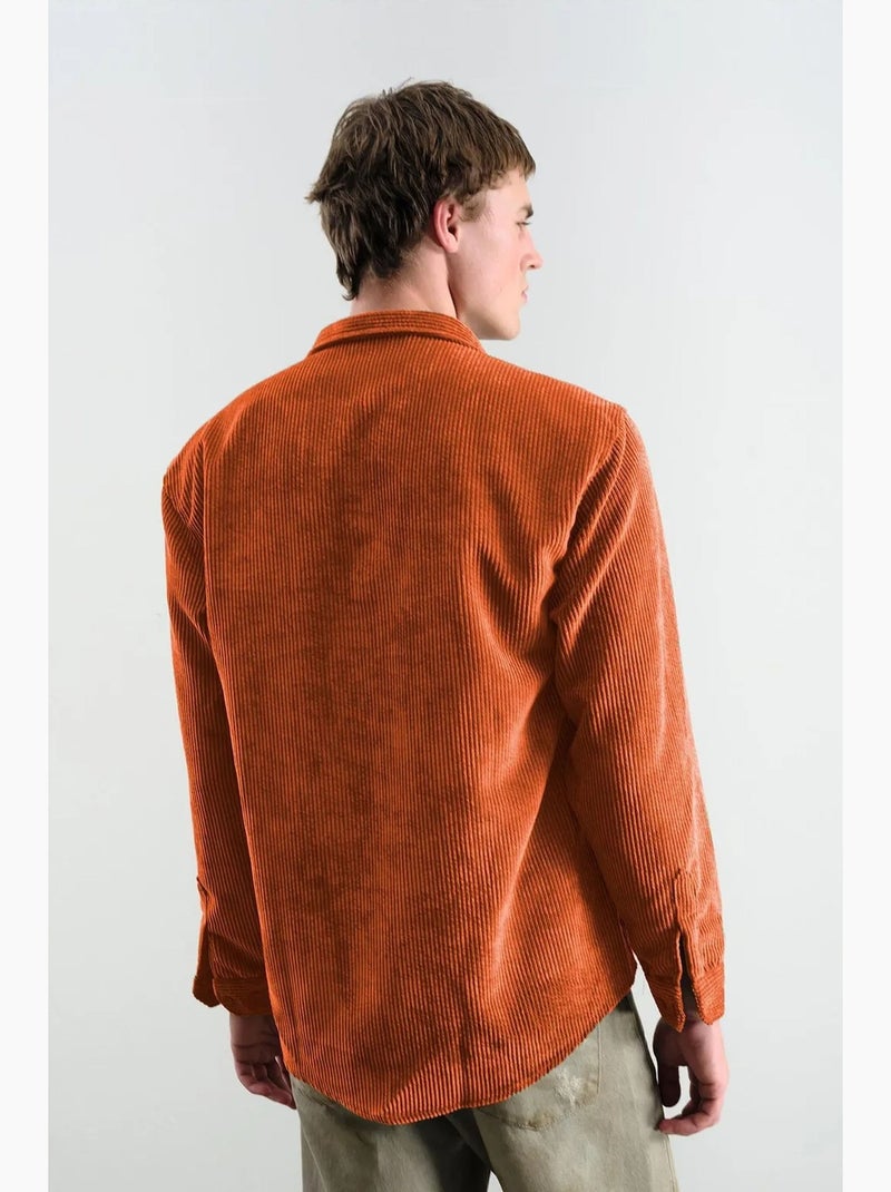 Chemise boutonnée texturée oversize giesto Orange mandarine - Kiabi