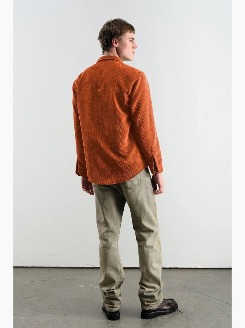Chemise boutonnée texturée oversize giesto Orange mandarine - Kiabi