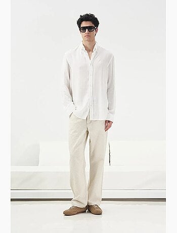 Chemise boutonnée unie en tencel giesto