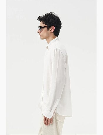 Chemise boutonnée unie en tencel giesto