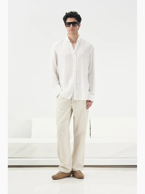 Chemise boutonnée unie en tencel giesto - Kiabi