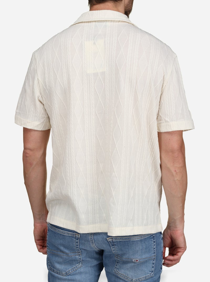Chemise brodée - Frilivin Crème - Kiabi