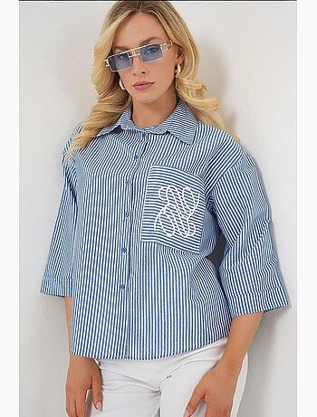 Chemise brodée à poche unique bdart