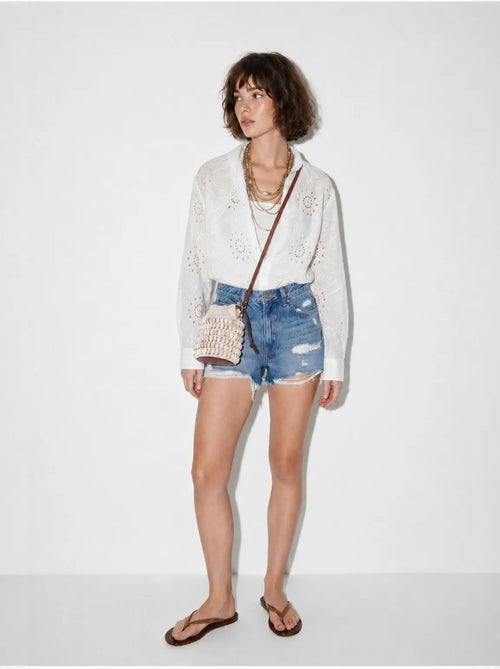 Chemise brodée coupe décontractée lucci - Kiabi