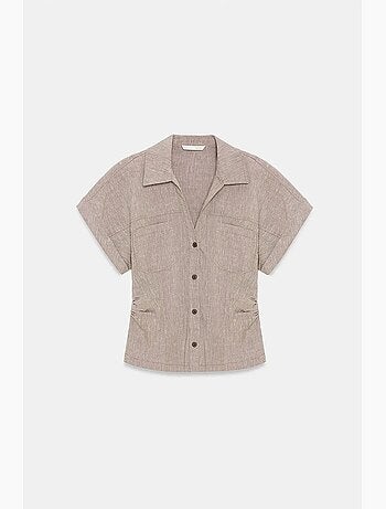 Chemise cintrée à manches courtes, texturée dilvin
