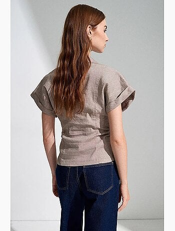 Chemise cintrée à manches courtes, texturée dilvin