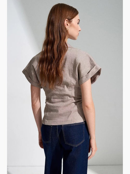 Chemise cintrée à manches courtes, texturée dilvin - Kiabi Chemise cintrée à manches courtes, texturée dilvin - Kiabi
