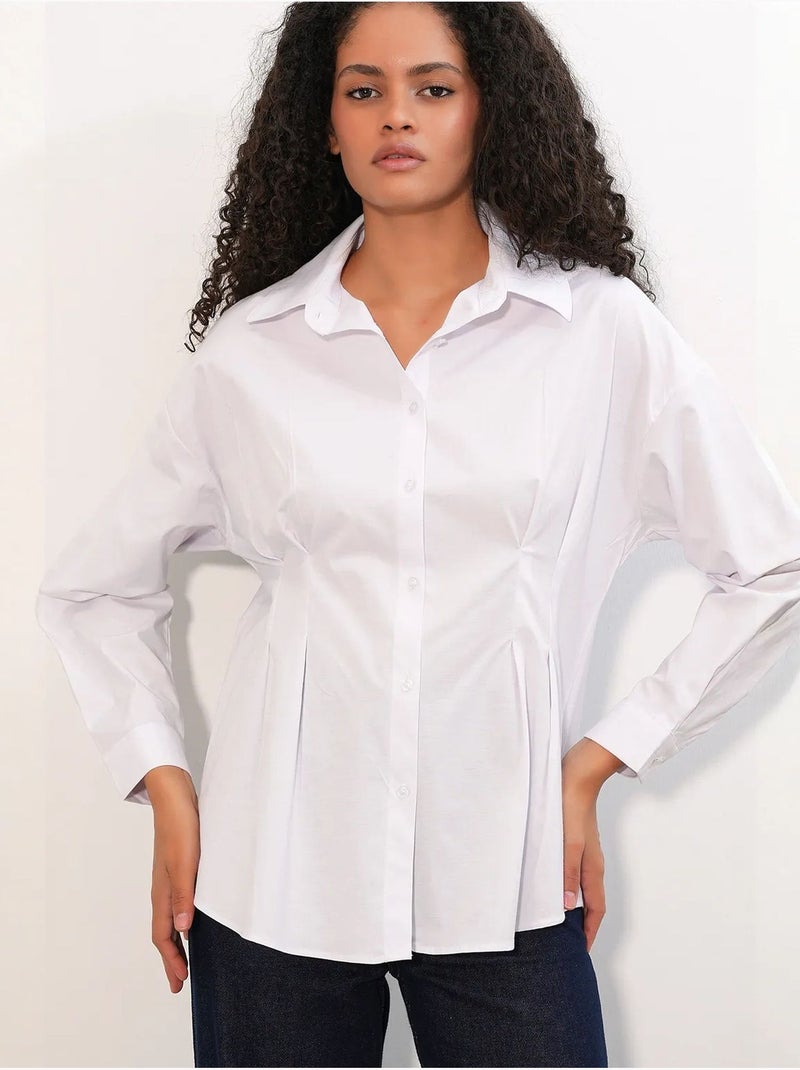 Chemise cintrée en popeline à boutons bdart Blanc - Kiabi