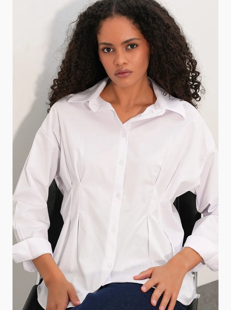 Chemise cintrée en popeline à boutons bdart Blanc - Kiabi