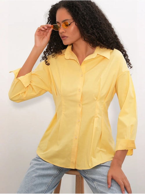 Chemise cintrée en popeline à boutons bdart - Kiabi Chemise cintrée en popeline à boutons bdart - Kiabi